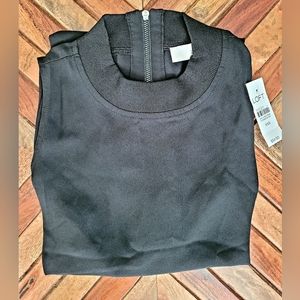 LOFT Mockneck Sleeveless Shell Tunic in Black